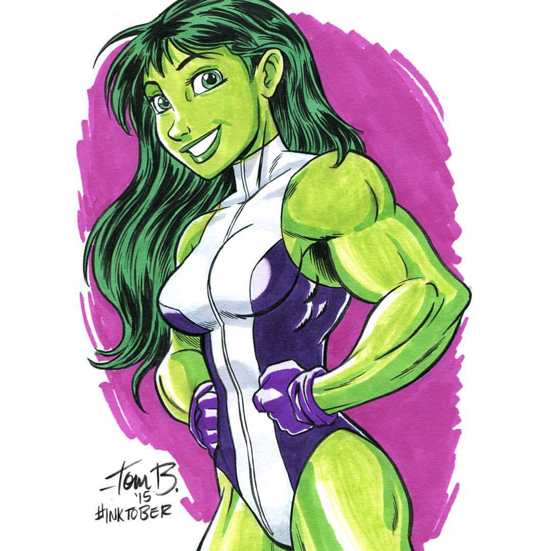 tombancroft1:  Great Scott!  By request, it’s She-Hulk, for my #inktober for the