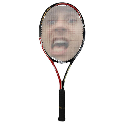 Dom Howard as a tennis racket thanks to @panicstaticn