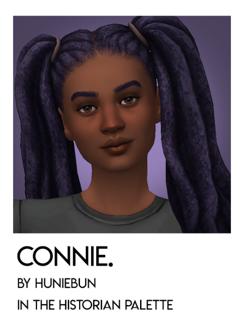 connie by @syruupsinfo:28 add-on swatches in serindipitysims’ historian palettemesh includeddi