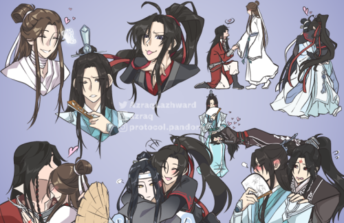 A bunch of doodles for all three MXTX novels!!Designs are based on the donghua version