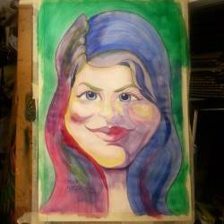 Painted my lady again. #portrait #acrylic #artistsoninstagram #artistsontumblr #caricature