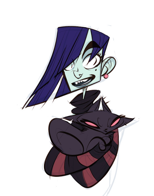coconutmilkyway:  didnt have work today so i drew invader zadrs i frickin hate tak but her design is fun also she has a kitty cat aww