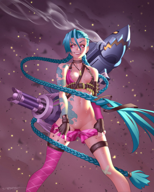 erotibot-art:  I did a LoL fanart! I hope Jinx fans like it!  www.patreon.com/erotibot