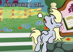 outofworkderpy:  outofworkderpy:  Dinky: “How was work today?” Derpy: “I-it was g-good… Everything went-went fine… heh heh…” ^~^; OOC: Well here are the results of ‘Where is Derpy?’ Derpy is at Ponyville Schoolhouse! Well, at the sign