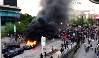 May 29/30 2020 - Police Cars Burn In Atlanta / Los Angeles / Seattle / Philadelphia / Miami / Pittsburgh