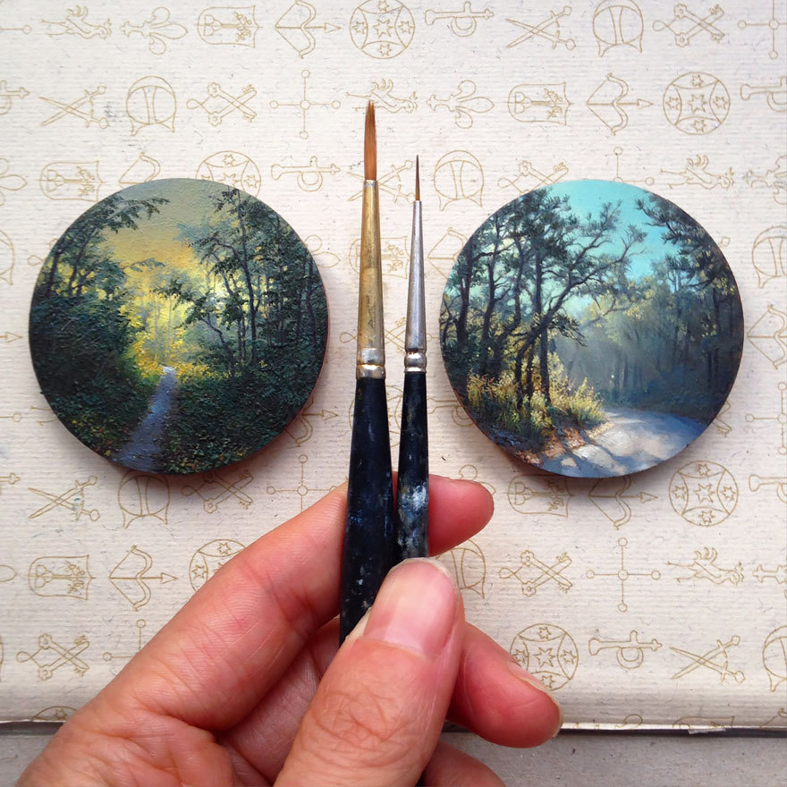 culturenlifestyle:  Miniature Landscape Paintings by Dina Brodsky Dina Brodsky’s miniature paintings