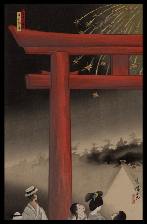 japaneseaesthetics:ARTIST: Asami Kojo (1890–1974)TITLE: Nakamura Shrine, August 1931–1932SERIES: New