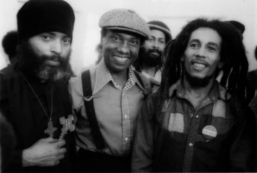 worldwarxp:  Bob Marley meeting Father Amde along with Watts gang members in Los Angeles, CA. 11/2X/79.   Photographer: Unknown https://plus.google.com/u/0/photos/+worldwarXP/albums/6135872013073110737