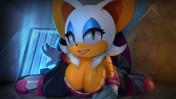 plantpenetrator:“Man myst what a stupid idea” Yeah yeah, I thought it was ridiculous enought to be funny. Plus that GUN agent seems to be enjoying it. But seriously, I shouldn’t like Rouge this way. I swear Sonic Team went a long way to sexualize