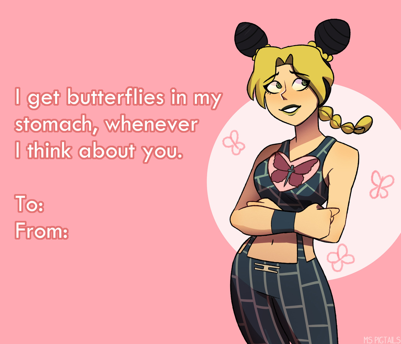 ms-pigtails:Valentine’s day is tomorrow! So have some cheesy Jojo valentine cards!