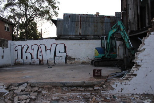 Anarchist murals inside the evicted, and half demolish squatted social centre, The Intersection in S