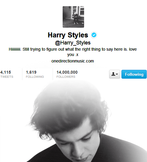 hrrys:  gay4zayn: Harry reached 14 million followers today. Congrats!  ARE YOU SERIOUS  