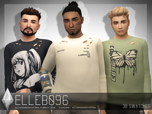 Anonymous Sweater (base game)  Sweater inspired by streetwear fashion. This top comes 38 different s