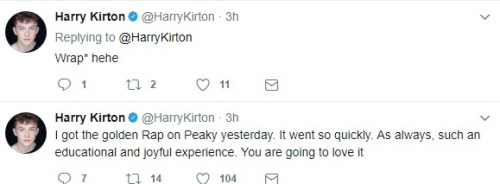 This Harry Kirton’s tweet looks like farewell to the show. Very intriguing.According to set ph
