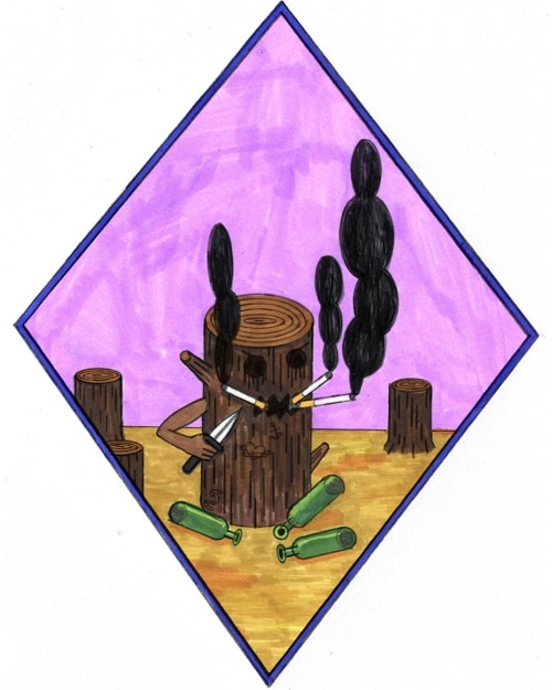 marikraushaar:A vicious tree trunk . . . . #markers #ilustracion #illustration #treetrunk #vicious #