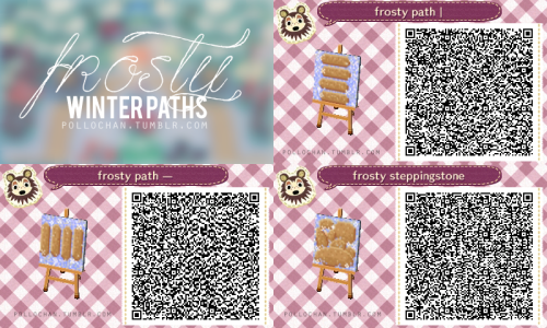 pollochan:  Frosty winter paths to decorate your town! You can find fall and spring versions here as well as all of my other animal crossing designs. ♥ Enjoy