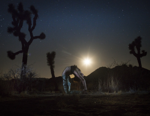 Midnight Yoga in Joshua Tree, CA. Keeping the vibrations high through open chakras. Blockages i