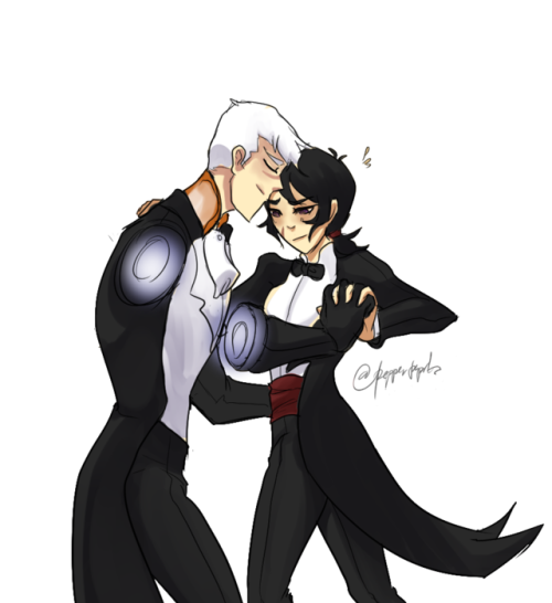 for the sheith69min on twitter + this week’s sheith penguin au Shiro teaching Keith how to do formal