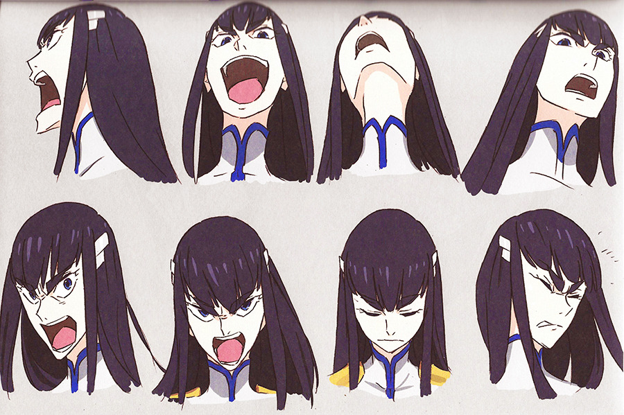 h0saki:  Satsuki drawings by Kill la Kill character designer and chief animation