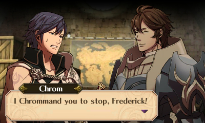 calamitaswrath:  Fire Emblem Awakening AU where the Avatar is named Chrom, and Chrom constantly makes pun with his name.(Captions included) 