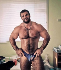 barebackmuscles:  #muscled #bear #dilf #bulge  Diosssss con este me casaría y lo haría feliz toda la vida