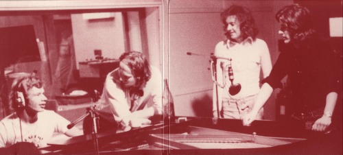 jamie-muir:King Crimson during recording sessions for Larks’ Tongues in Aspic, 1973.