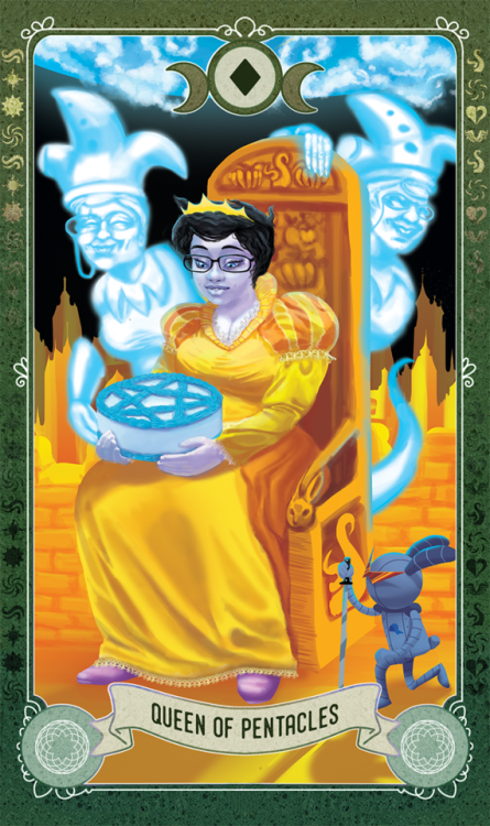 act6tarotproject: THE ACT 6 TAROT ANTHOLOGY: THE MINOR DECK (QUEENS) Queen of Wands (Artist: Wcender) A charismatic and enthusiastic spirit; a bright and creative mind, uninhibited creativity and ambitionQueen of Cups (Artist: Ghostpressure) A deeply
