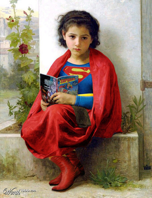 brain-food:   Worth1000 has run an on-going series of photo manipulation contests—titled “Superhero ModRen”—that challenges members of its community to paint comic book superheroes into classic Renaissance artworks.