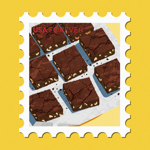 Second part of my American Dessert Stamp series! Brownies | New York Cheesecake | Milkshake | P