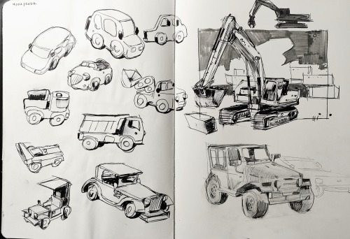 Another excavator and a little traditional sketch page!