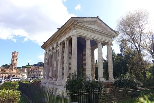 Temple of Portunus Rome, Italy. Photo by Daderot, 2019, via Wikimedia Commons (X). Image license: Cr