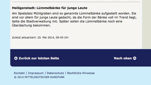 “Lümmelbänke” in Heilbad Heiligenstadt liegen “voll im Trend”.Nun noch ein