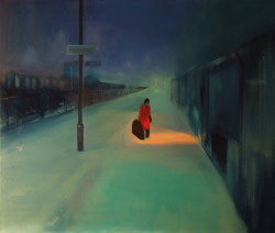 Red-Lipstick:  Marta Zamarska (Poland) - A Railway Nocturne Iv     Painting: Oil