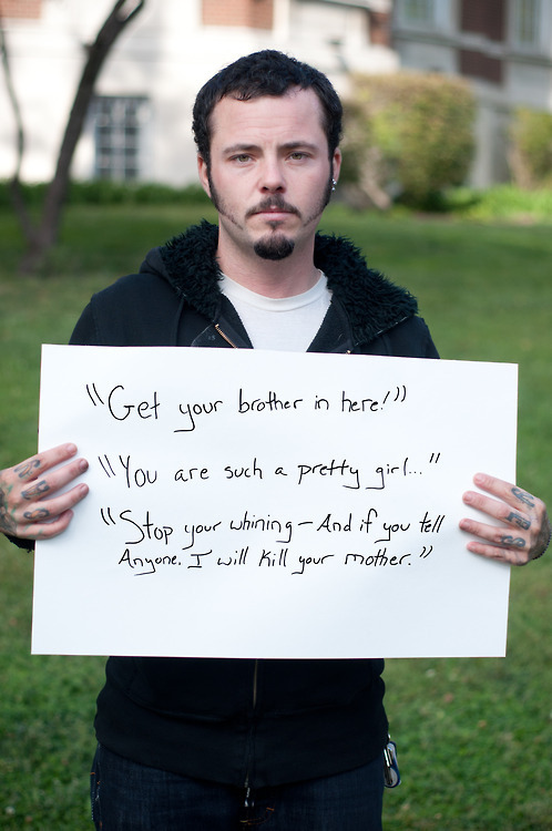 reilazation:  wolveskulls:  This morning, BuzzFeed is featuring a story from Project Unbreakable (website/Tumblr), who work with survivors of sexual assault, photographing them holding a poster with a quote from their attacker. Today’s unique story
