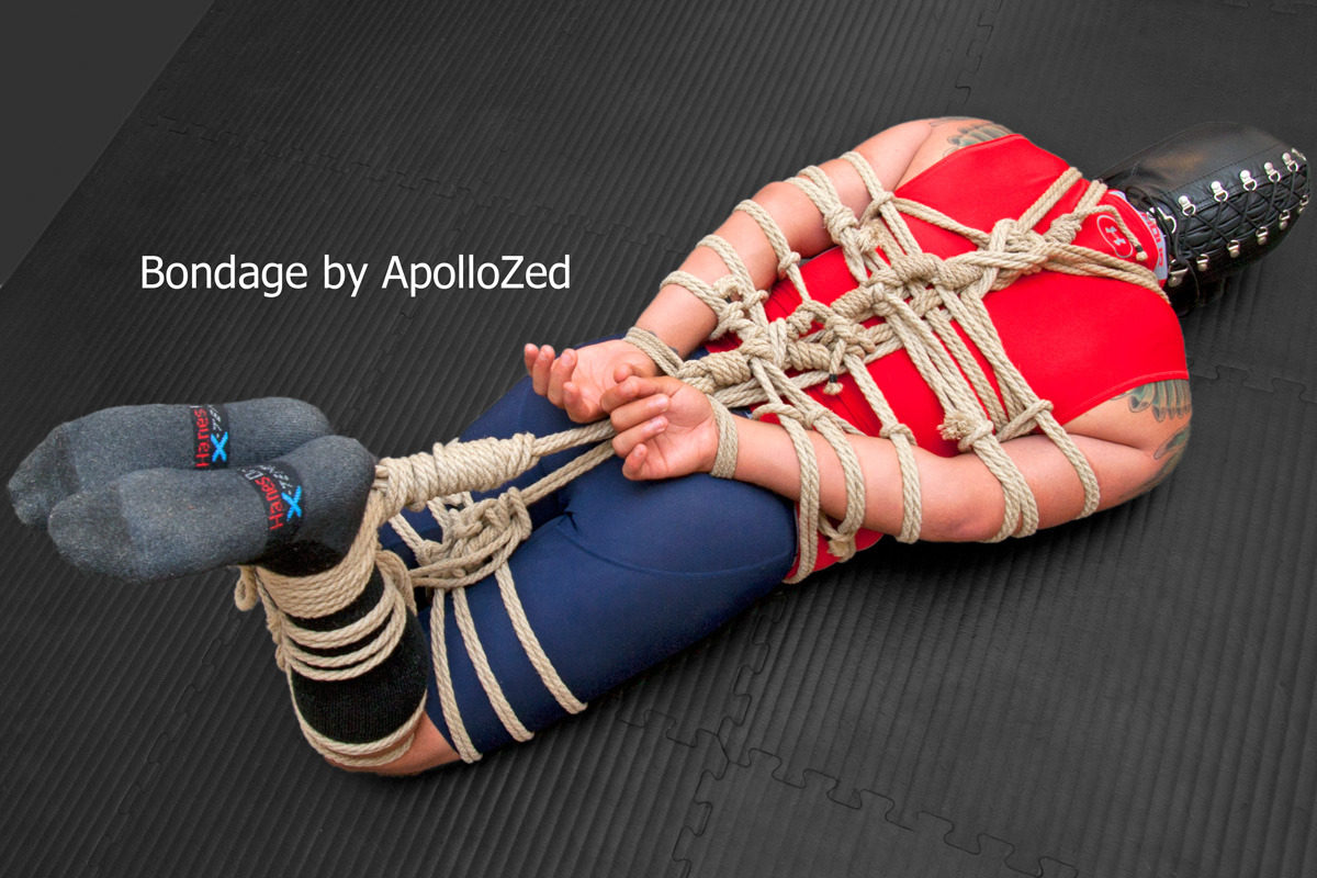 apollozed:OctoPup hogtied, hooded, and gagged