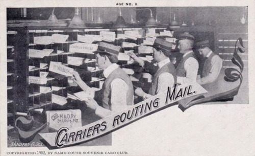 In 1902, Edward P. Hennessy, a St. Louis letter carrier and the President of the National Philatelic