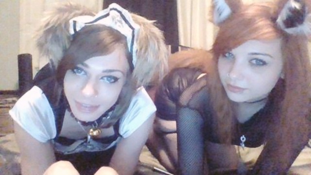 aier-elear:  Foxy and her puppy maid!! ~~ chelseamaid xo 