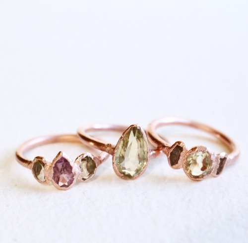 Just added a bunch of new rings to my Etsy! All created using facet cut citrine and pink tourmaline 