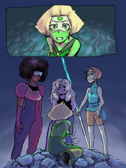 appleuniversing:  “The Crystal Gems…? Nobody knows, do they? You guy’s aren’t what they think you are!!”  “No… We aren’t” ————– I drew this awhile back, when I thought they might have killed her right on the spot. Of course,