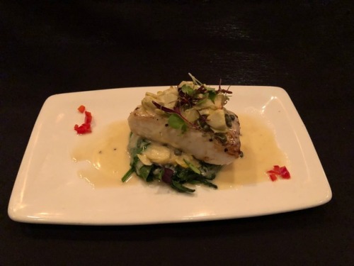 Halibut with a caper butter sauce