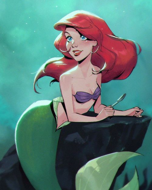 A little warmup to #mermay ! From @tombancroft1 ‘s #drawarielinyourstyle ! Always loved drawing this