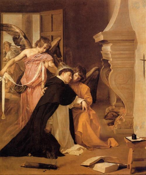artist-diego-velazquez: Temptation of St.Thomas Aquinas, 1632, Diego VelázquezMedium: oil,can