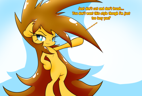 isle-of-forgotten-dreams:  Well it’s not really a style.  It’s just laziness.  Stylest pone~ c: