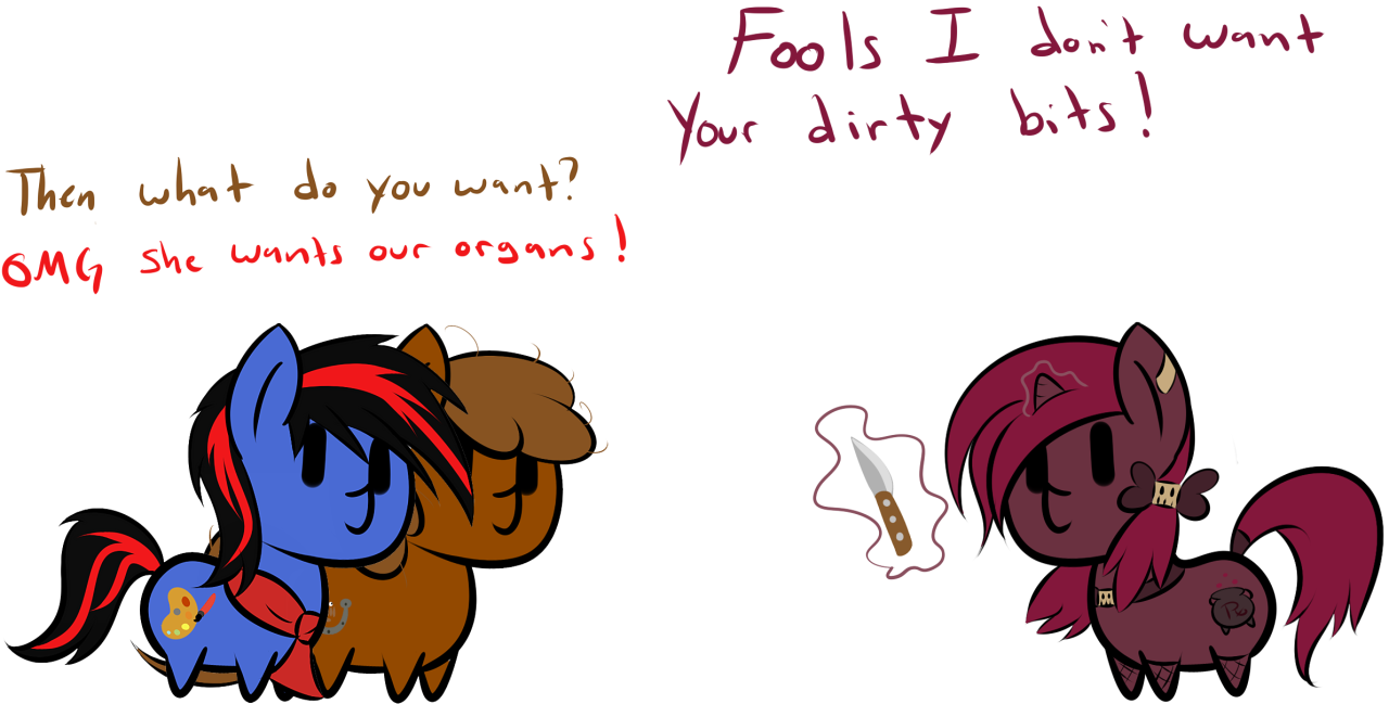 bleedshark:  Featuring: Cauldron The red scarf pony Brotrot  Oh god, I&rsquo;m