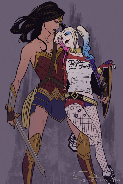 vnixxir:katarinahrivnyak:Wonder Woman x Harley Quinn by toherrys Just because Harley is such a big f