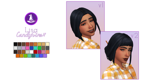 hipposandlasers: Witching Hour recolor of Lisa Hair by @candysims4 Download (ad free) + Info Below K