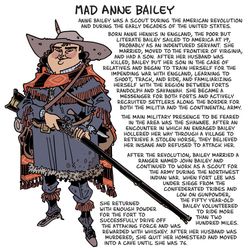 schweizercomics:Today’s Warrior Women Wednesday drawing: Anne Bailey!Liz usually proofs these, so it