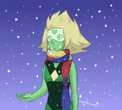 love-rocz:  Steven Universe Secret Santa 2015 :) “Steven… What is this?” This is for @golf-echo-romeo-tardis-umqra , who wanted, quote on quote, “just about anything” as long as it was sfw. So here is Peridot feeling snow for the first time