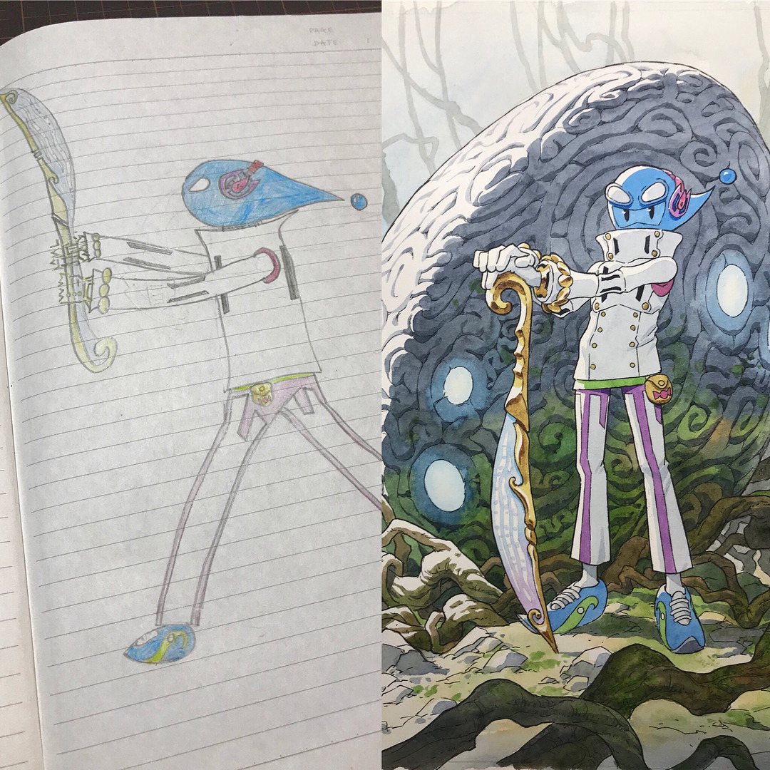 catchymemes:  Father uses sons’ drawings as inspiration for anime transformations