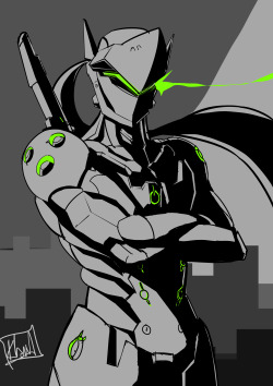 convoykaiser:  been wanting to draw Genji out ever since I first saw the characters of Overwatch and the short animated “Dragons” 